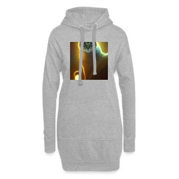 Le chat de l’univers - Sweat-shirt à capuche long Femme - gris chiné - Devant