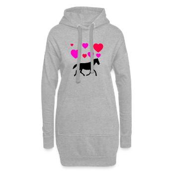 Cheval - Sweat-shirt à capuche long Femme - gris chiné - Devant