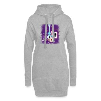 Musik Retro Heavy Metal Hard Rock Punk Vinyl Pop - Hoodie-Kleid - Grau meliert - Vorne