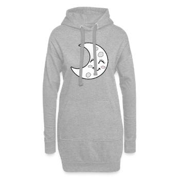 Moon Sleep Smile Happy Gift Idea - Sweat-shirt à capuche long Femme - gris chiné - Devant