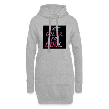 La couleur est cool, thème coloré - Sweat-shirt à capuche long Femme - gris chiné - Devant