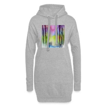 Buntes Aquarell einfache Natur - Hoodie-Kleid - Grau meliert - Vorne