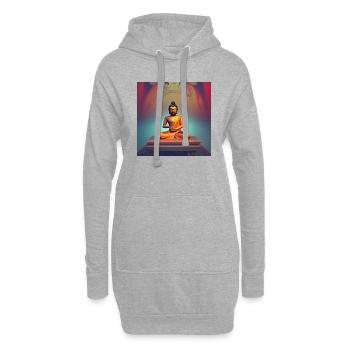 Portrait de statue de Bouddha - Sweat-shirt à capuche long Femme - gris chiné - Devant