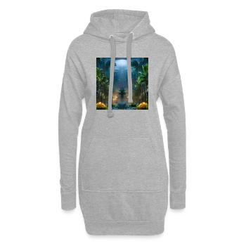 Exotisches magisches Land - Hoodie-Kleid - Grau meliert - Vorne