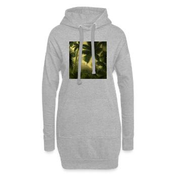 Ein Wald mit Palmen - Hoodie-Kleid - Grau meliert - Vorne