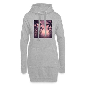 Abend zwischen Palmen - Hoodie-Kleid - Grau meliert - Vorne