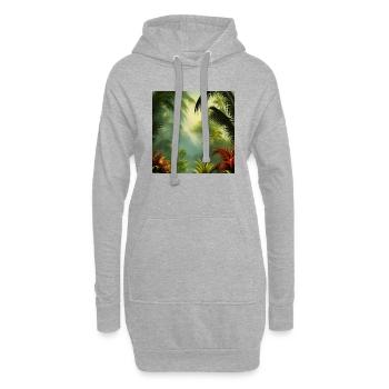 Œuvre d’art exotique de la jungle - Sweat-shirt à capuche long Femme - gris chiné - Devant