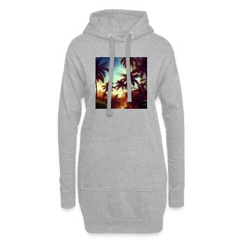 Abend in der Dschungelkunst - Hoodie-Kleid - Grau meliert - Vorne