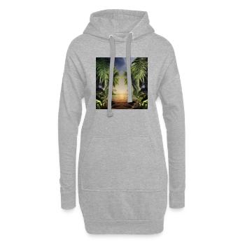 Œuvres d’art de la jungle - Sweat-shirt à capuche long Femme - gris chiné - Devant