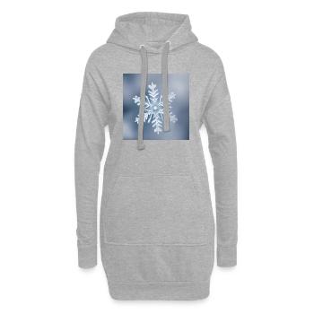 Winter-Schneeflocken-Porträt - Hoodie-Kleid - Grau meliert - Vorne