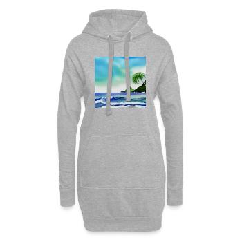 Aquarell Ozean Natur - Hoodie-Kleid - Grau meliert - Vorne