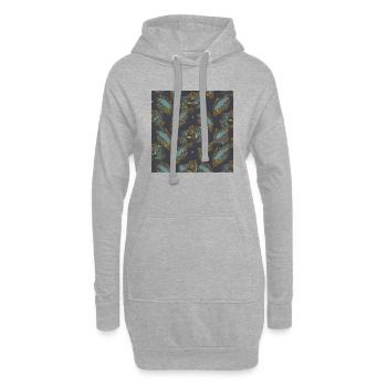 Abstraktes Muster für Fische - Hoodie-Kleid - Grau meliert - Vorne