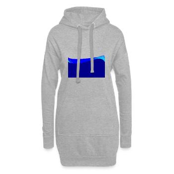 Dunkelblauer Wellenhintergrund - Hoodie-Kleid - Grau meliert - Vorne