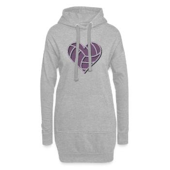 Volleyball Retro - Hoodie-Kleid - Grau meliert - Vorne
