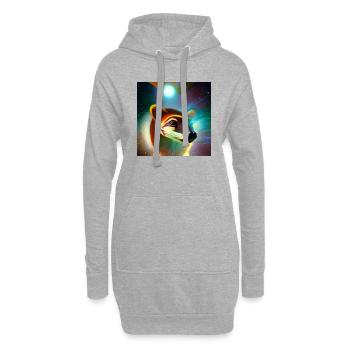 Coati - Sweat-shirt à capuche long Femme - gris chiné - Devant