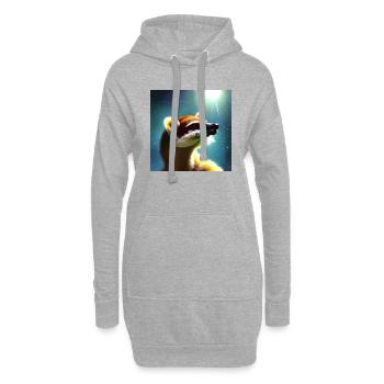 Coati - Sweat-shirt à capuche long Femme - gris chiné - Devant