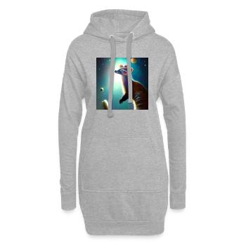 Coati - Sweat-shirt à capuche long Femme - gris chiné - Devant