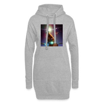 Coati - Sweat-shirt à capuche long Femme - gris chiné - Devant