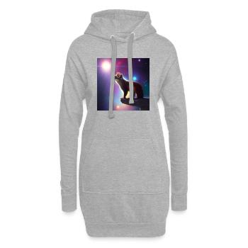 Coati - Sweat-shirt à capuche long Femme - gris chiné - Devant