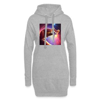 Coati - Sweat-shirt à capuche long Femme - gris chiné - Devant