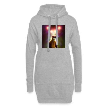Coati - Sweat-shirt à capuche long Femme - gris chiné - Devant