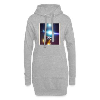 Coati - Sweat-shirt à capuche long Femme - gris chiné - Devant