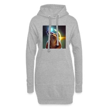 Coati - Sweat-shirt à capuche long Femme - gris chiné - Devant