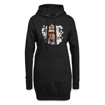 Abstrakter Pride and Power Affe - Hoodie-Kleid - Schwarz - Vorne