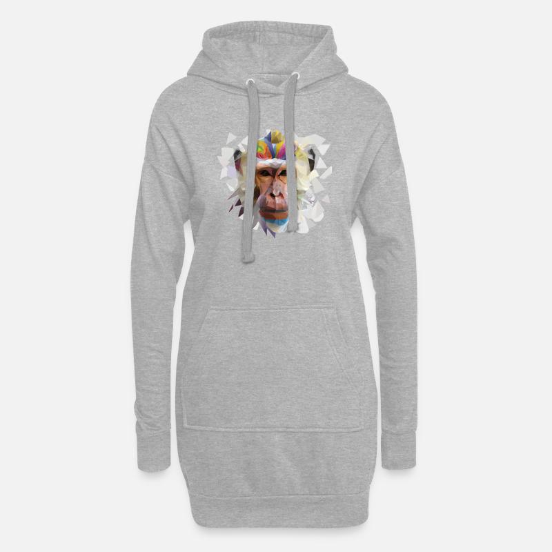 Abstrakter Pride and Power Affe - Hoodie-Kleid - Grau meliert