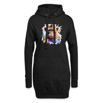 Abstrakter Pride and Power Affe - Hoodie-Kleid - Schwarz - Vorne