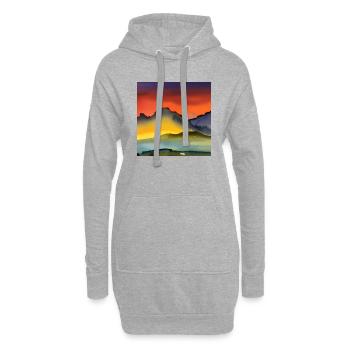 Aquarell Berg - Hoodie-Kleid - Grau meliert - Vorne
