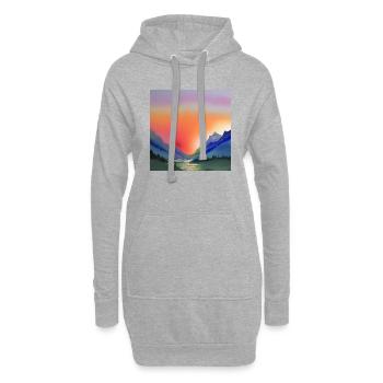 Bergaquarellsee - Hoodie-Kleid - Grau meliert - Vorne