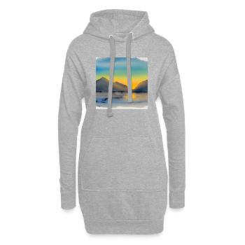 Bergsee-Kunstwerk - Hoodie-Kleid - Grau meliert - Vorne