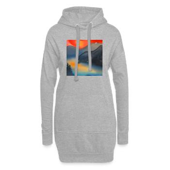 Aquarelle de brume de montagne - Sweat-shirt à capuche long Femme - gris chiné - Devant