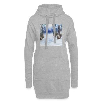 Winter Wald Aquarell Natur - Hoodie-Kleid - Grau meliert - Vorne