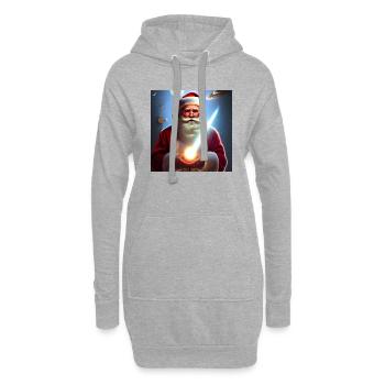 Weihnachtsmann Nikolaus Santa Claus Weihnachten - Hoodie-Kleid - Grau meliert - Vorne