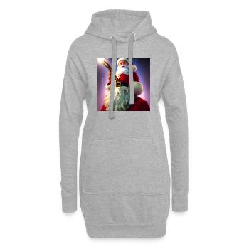 Père Noël Père Noël Noël - Sweat-shirt à capuche long Femme - gris chiné - Devant