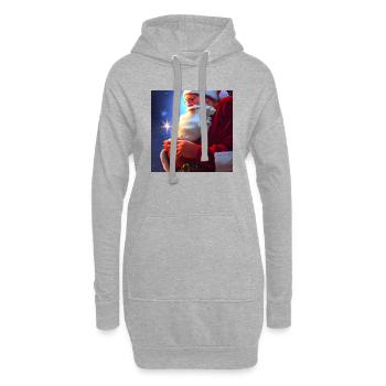 Weihnachtsmann Nikolaus Santa Claus Weihnachten - Hoodie-Kleid - Grau meliert - Vorne