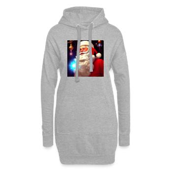 Weihnachtsmann Nikolaus Santa Claus Weihnachten - Hoodie-Kleid - Grau meliert - Vorne