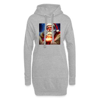 Weihnachtsmann Nikolaus Santa Claus Weihnachten - Hoodie-Kleid - Grau meliert - Vorne