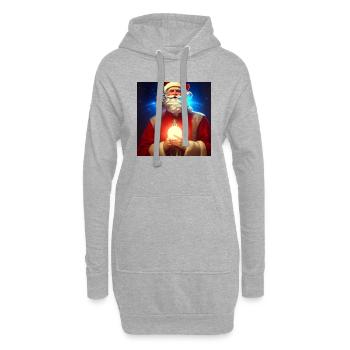 Weihnachtsmann Nikolaus Santa Claus Weihnachten - Hoodie-Kleid - Grau meliert - Vorne