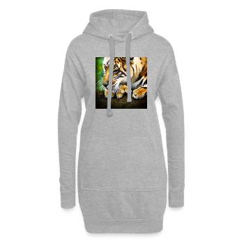 Réaliste Faune Nature Animaux Animaux - Sweat-shirt à capuche long Femme - gris chiné - Devant