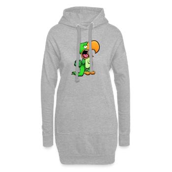 Gelangweilter grüner Papagei - Hoodie-Kleid - Grau meliert - Vorne