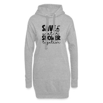 Save Water Shower together - Hoodie-Kleid - Grau meliert - Vorne