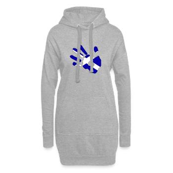 Silhouette de l’empreinte de main du drapeau de l’Écosse - Sweat-shirt à capuche long Femme - gris chiné - Devant