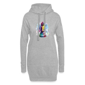 Art Pièce d’échecs Le cheval roi - Sweat-shirt à capuche long Femme - gris chiné - Devant