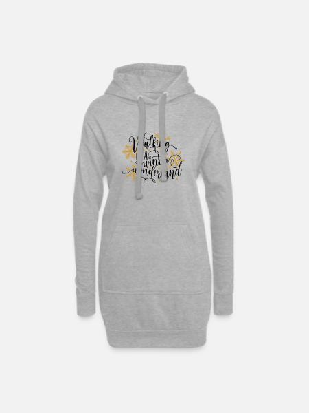 Wandern in einem Winterwunderland - Hoodie-Kleid - Grau meliert
