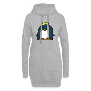 Roi des pingouins - Sweat-shirt à capuche long Femme - gris chiné - Devant