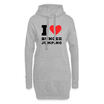 Ich liebe Bungee-Jumping - Hoodie-Kleid - Grau meliert - Vorne