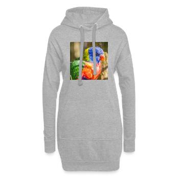 Loriquet arc-en-ciel (Allfarblori, Trichoglossus) - Sweat-shirt à capuche long Femme - gris chiné - Devant